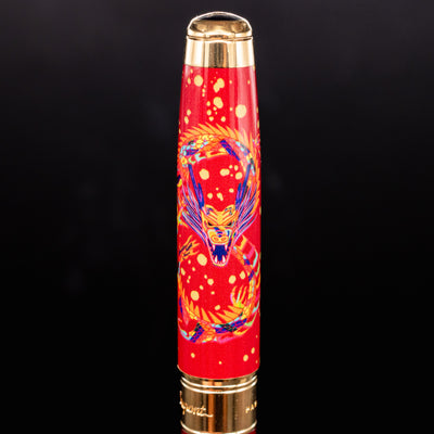 ST Dupont Line D Eternity Dragon Fountain Pen Burgundy Artwork