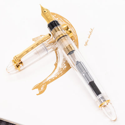 Sailor 1911L Clear & Gold Fountain Pen demonstrator