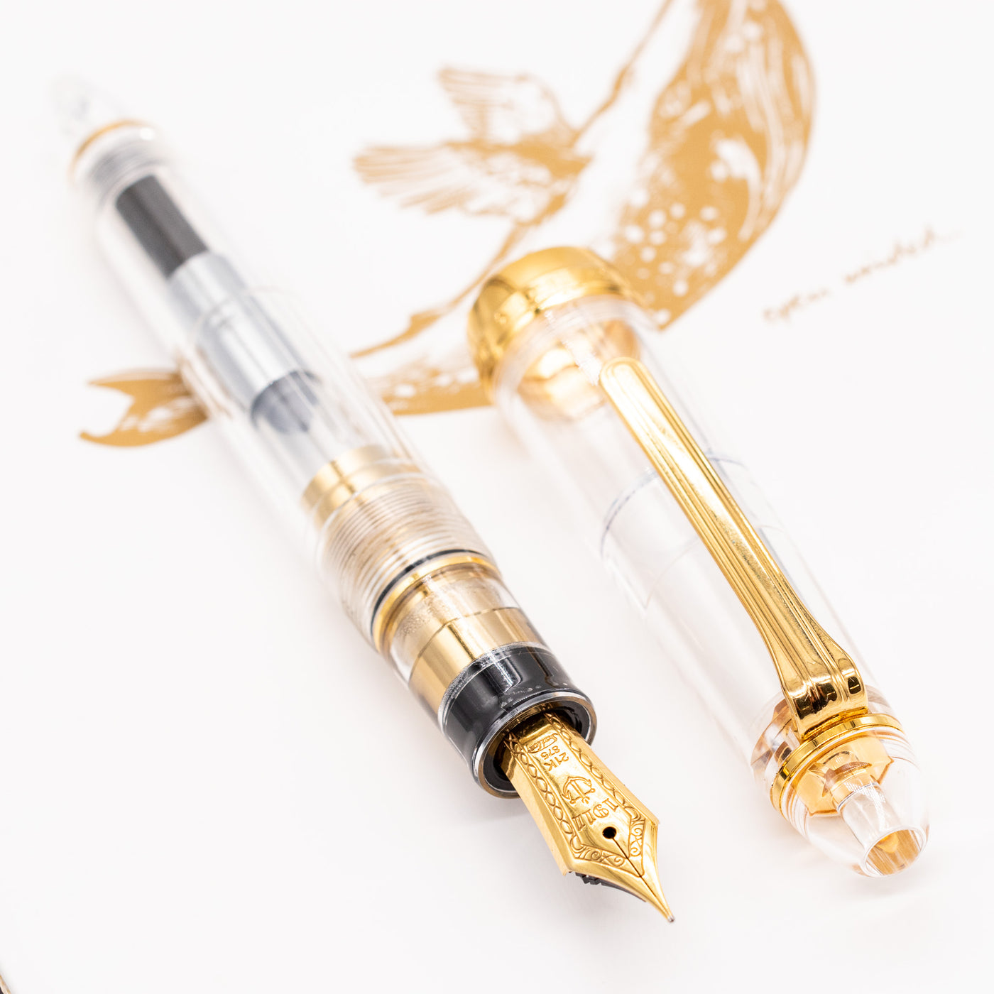 Sailor 1911L Clear & Gold Fountain Pen rare