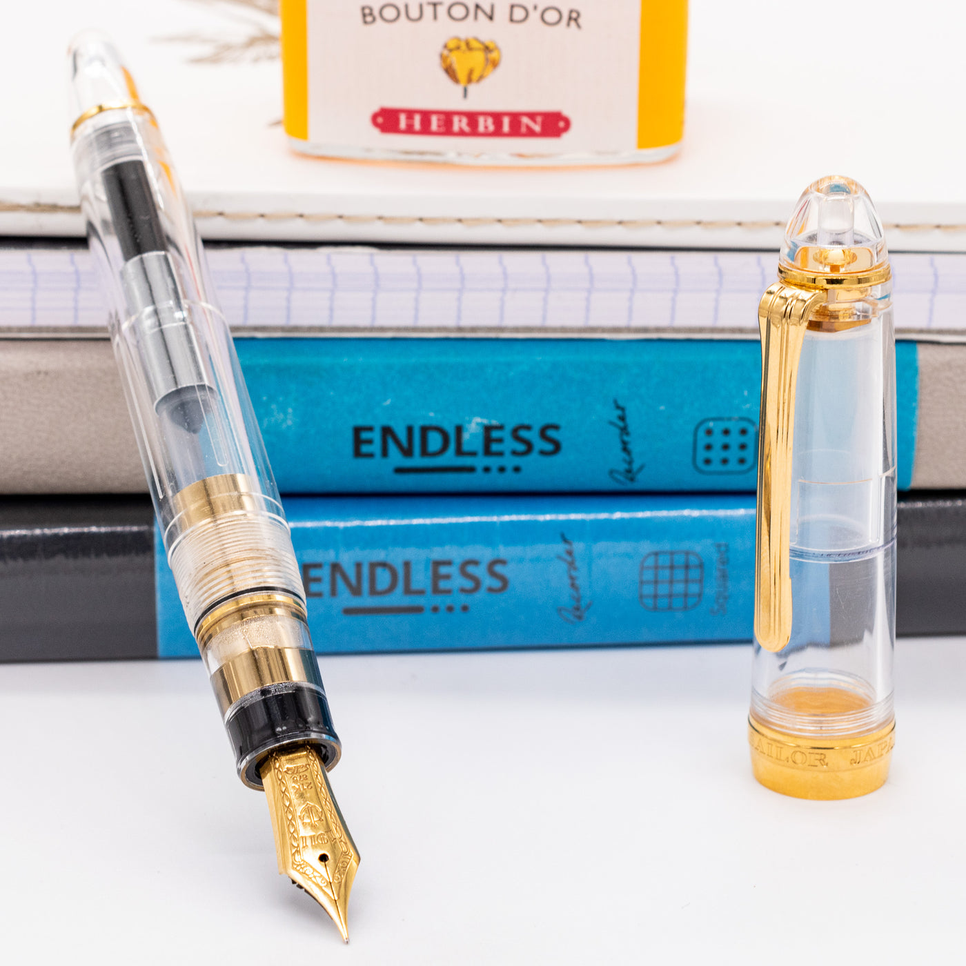 Sailor 1911L Clear & Gold Fountain Pen