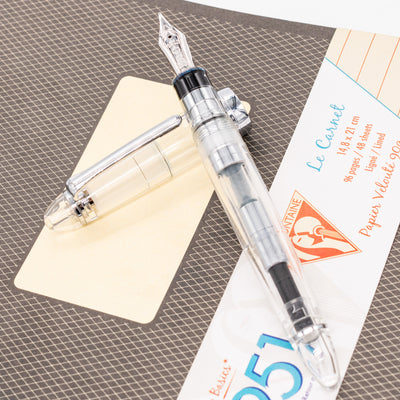 Sailor 1911L Clear Demonstrator Rhodium Fountain Pen large