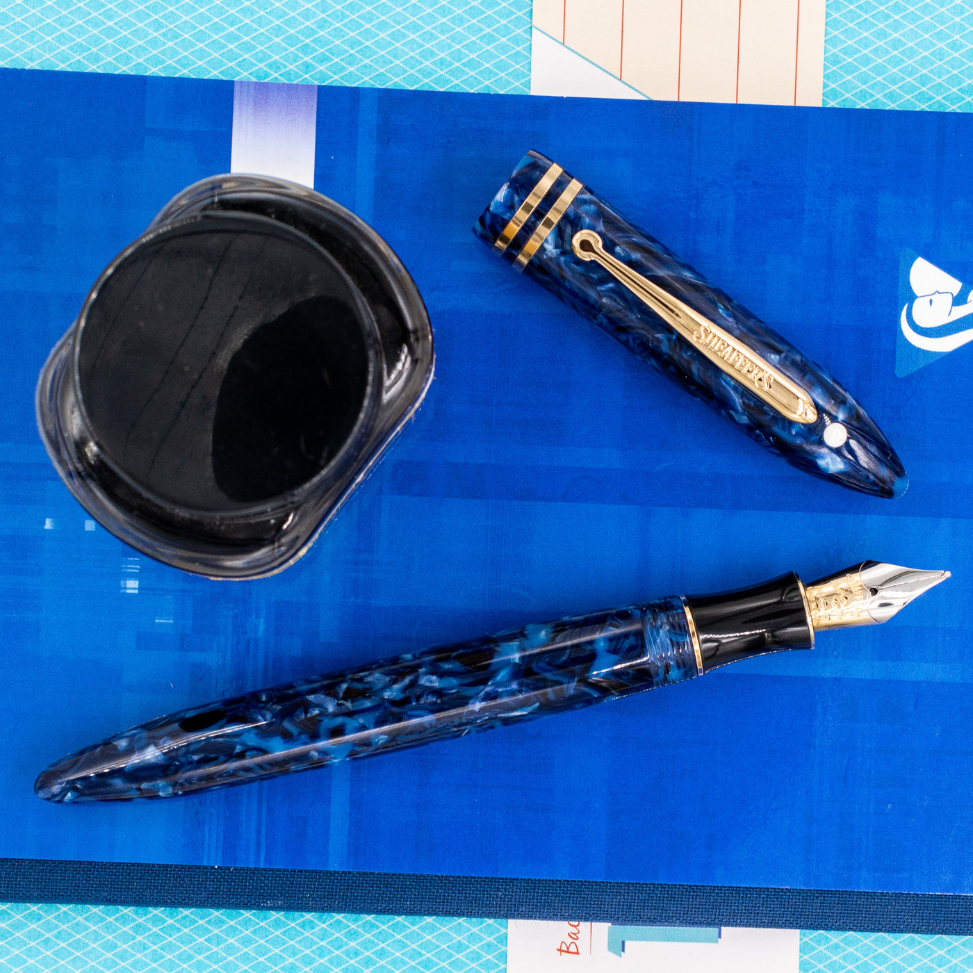 Sheaffer Balance Blue Marble Fountain Pen vintage