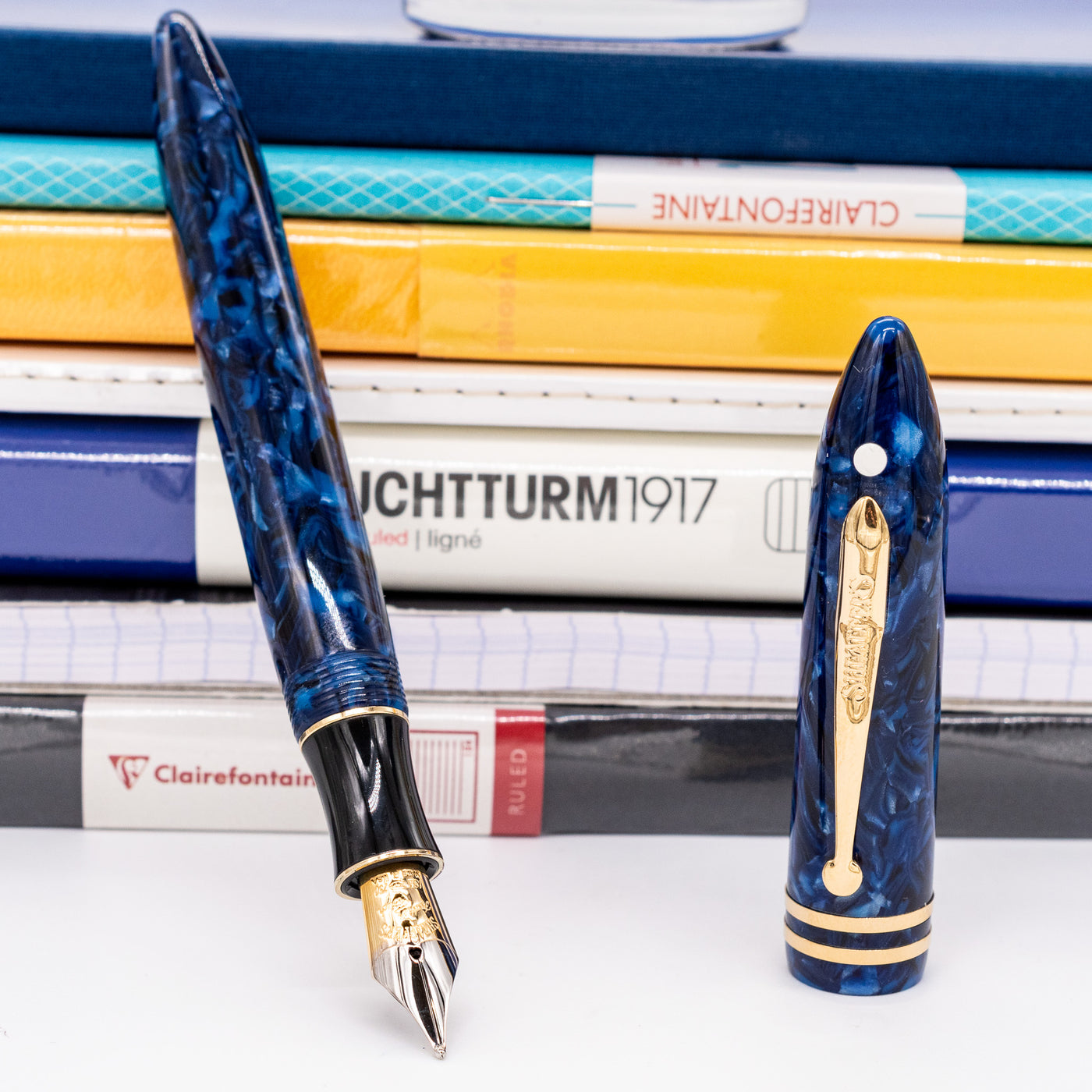 Sheaffer Balance Blue Marble Fountain Pen