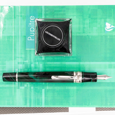 Stipula Leonardo da Vinci Forest Green Ebonite Fountain Pen retractable