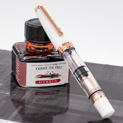 TWSBI Mini White & Rose Gold Fountain Pen - Preowned