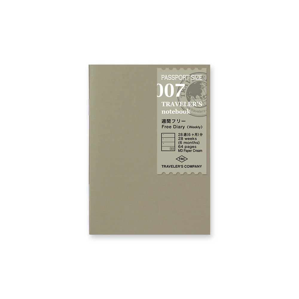 Traveler's Company Notebook Refill 007 Weekly Diary Passport Size 