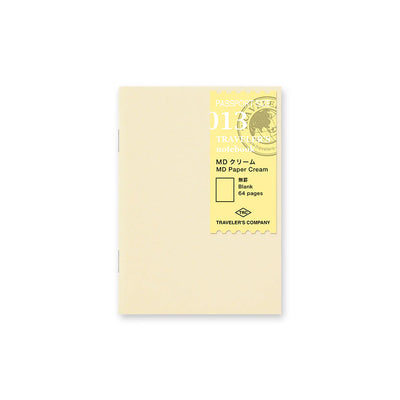 Traveler's Company Notebook Refill 013 Blank Cream Paper Passport Size 