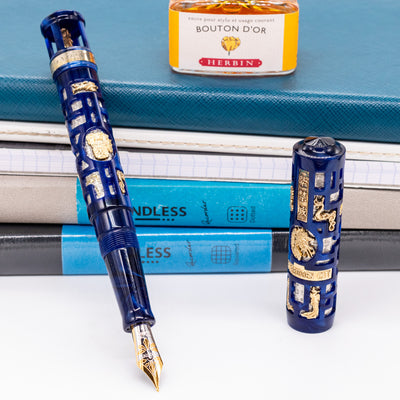 Visconti Forbidden City Blue Vermeil Fountain Pen