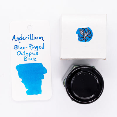 Anderillium Blue Ringed Octopus Blue Ink Bottle 1.5oz glass