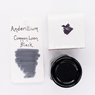 Anderillium Common Loon Black Ink Bottle 1.5oz glass