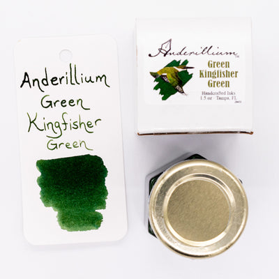 Anderillium Green Kingfisher Green Ink Bottle 1.5oz glass