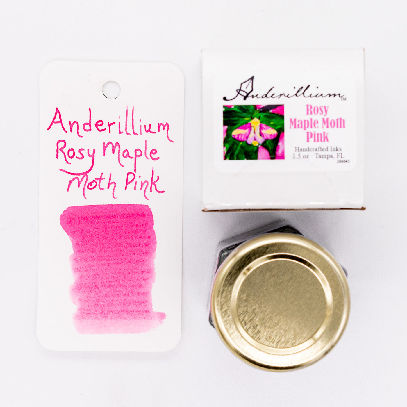 Anderillium Rosy Maple Moth Pink Ink Bottle 1.5oz glass