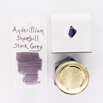 Anderillium Shoebill Stork Grey Ink Bottle 1.5oz glass