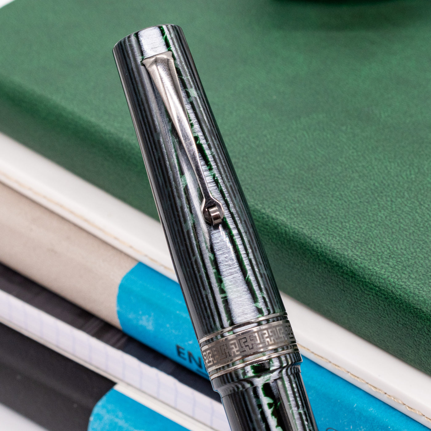 ASC Bologna Extra Arco Verde China Bespoke Fountain Pen clip