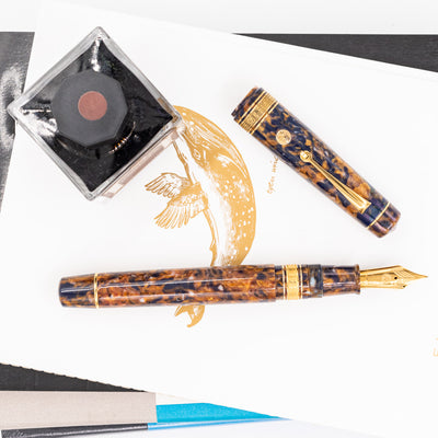 ASC Bologna Extra Blue Saffron Fountain Pen gold trim