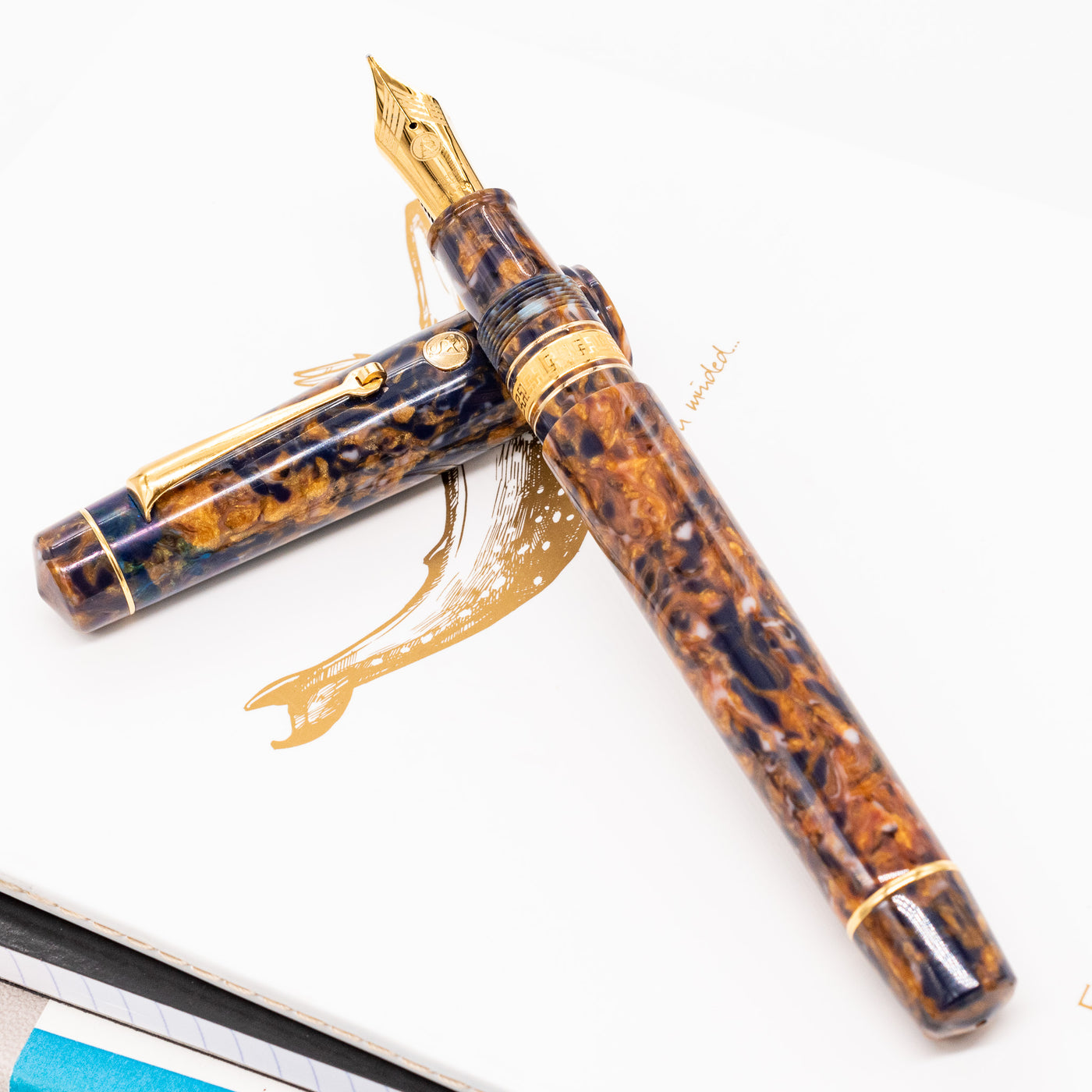 ASC Bologna Extra Blue Saffron Fountain Pen preowned