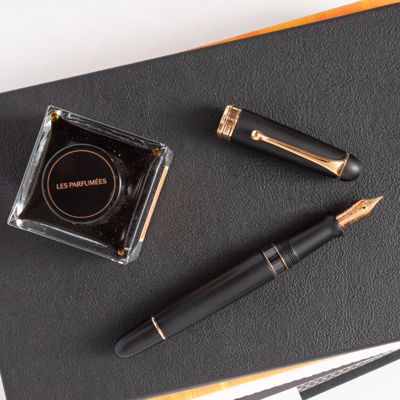 Aurora 88 Satin Black Rose Gold Fountain Pen resin