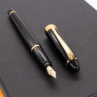 Aurora Ipsilon Resin Fountain Pen - Black and gold