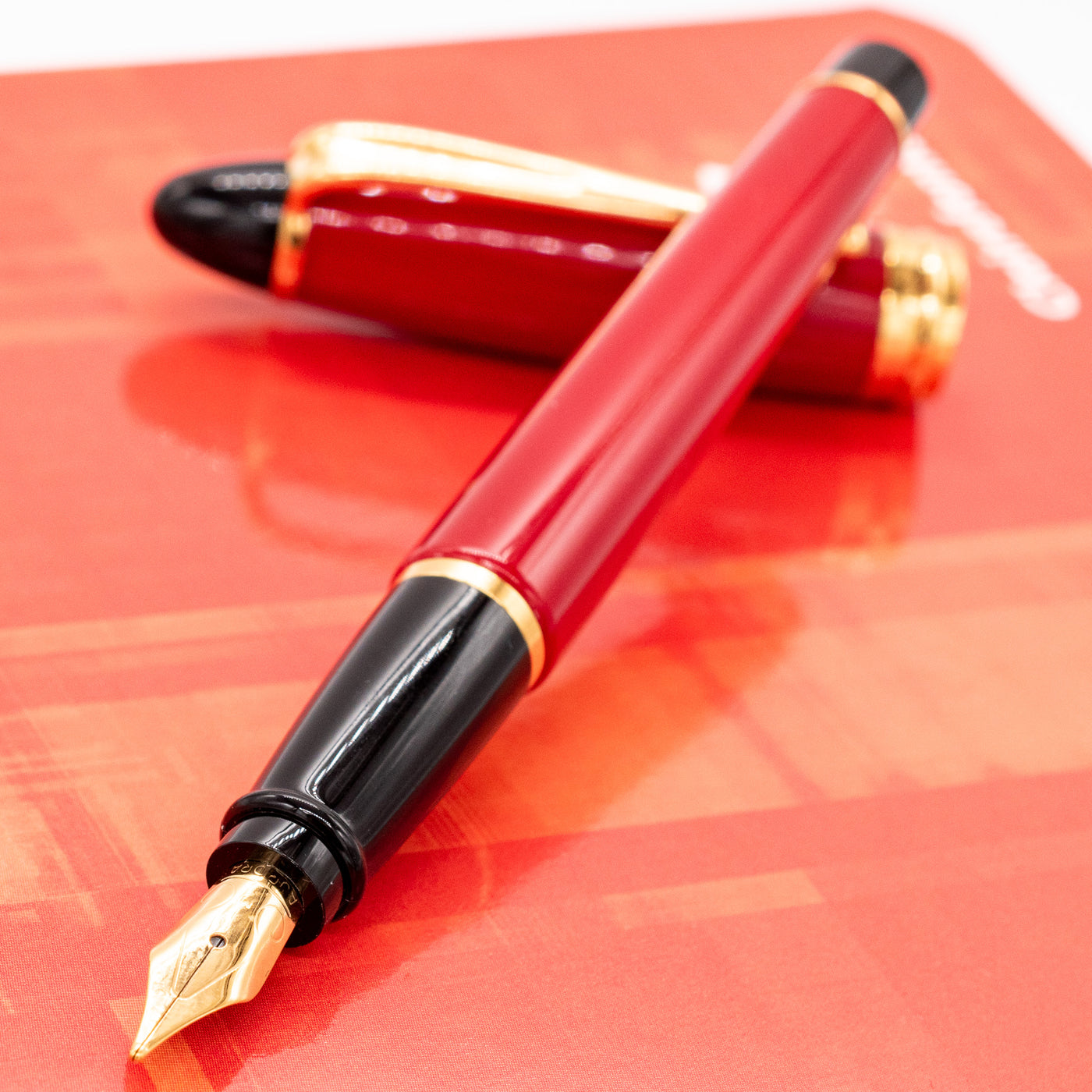 Aurora Ipsilon Resin Fountain Pen - Red gold plated stainless steel nib