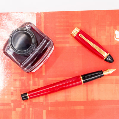 Aurora Ipsilon Resin Fountain Pen - Red gold trim