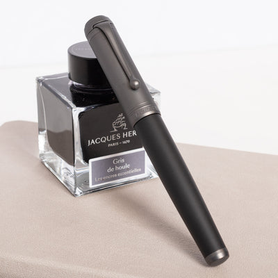 Aurora Talentum Black & Ruthenium Fountain Pen capped