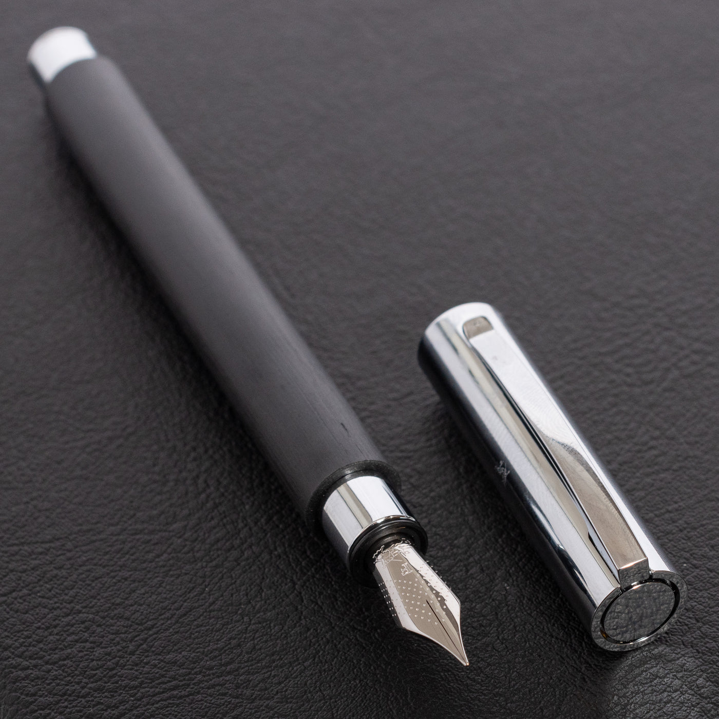 Faber-Castell Ambition Black Fountain Pen silver trim