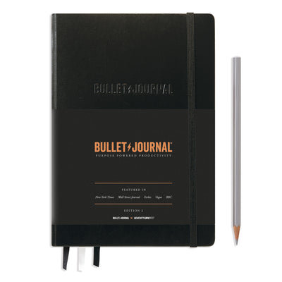 Leuchtturm Bullet Journal Edition 2 Hardcover A5 Dotted Notebook - Black