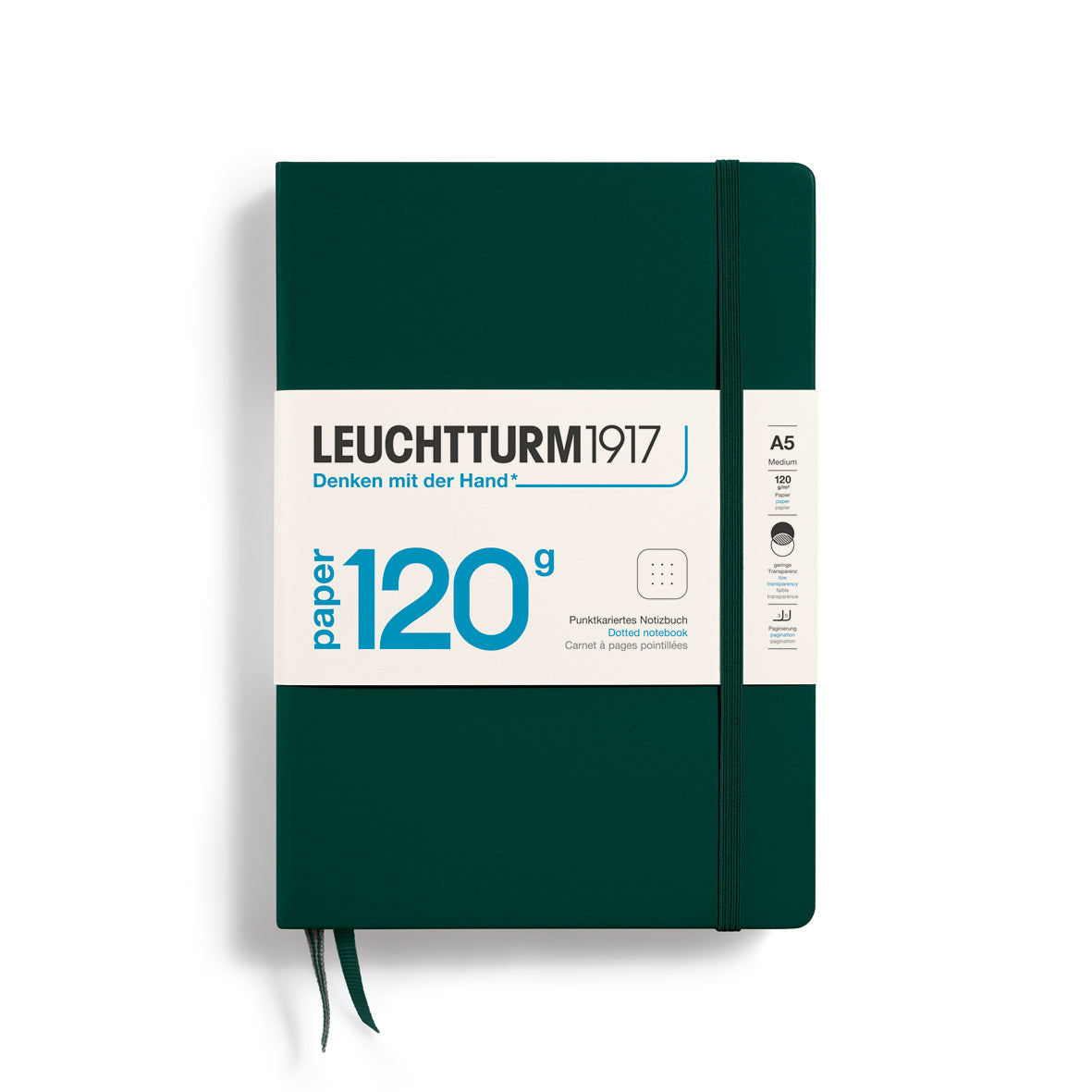 Leuchtturm Edition 120 Hardcover A5 Dotted Notebook - Forest Green