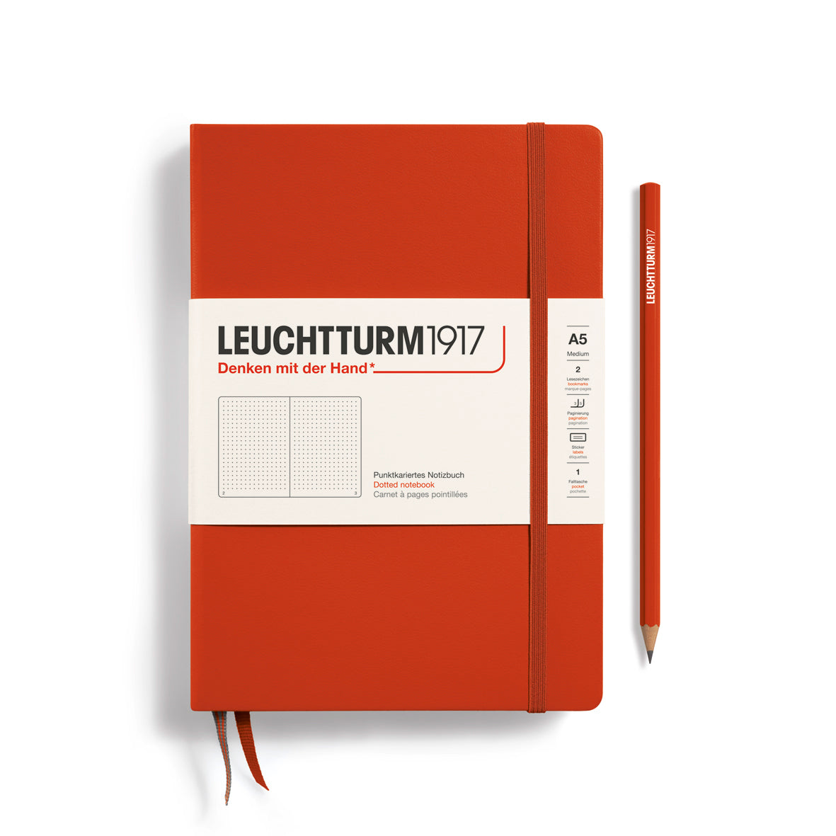 Leuchtturm Hardcover A5 Dotted Notebook - Fox Red