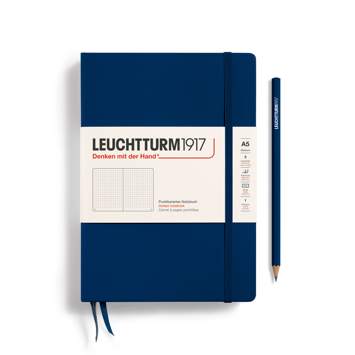 Leuchtturm Hardcover A5 Dotted Notebook - Navy