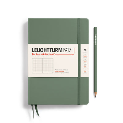 Leuchtturm Hardcover A5 Dotted Notebook - Olive