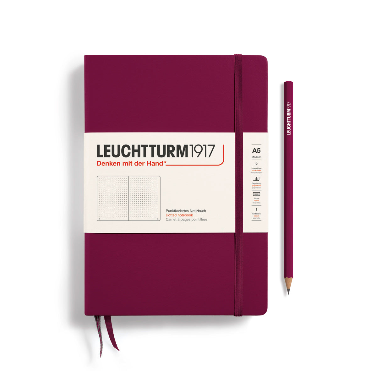 Leuchtturm Hardcover A5 Dotted Notebook - Port Red