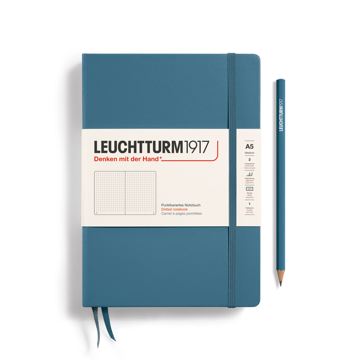 Leuchtturm Hardcover A5 Dotted Notebook - Stone Blue