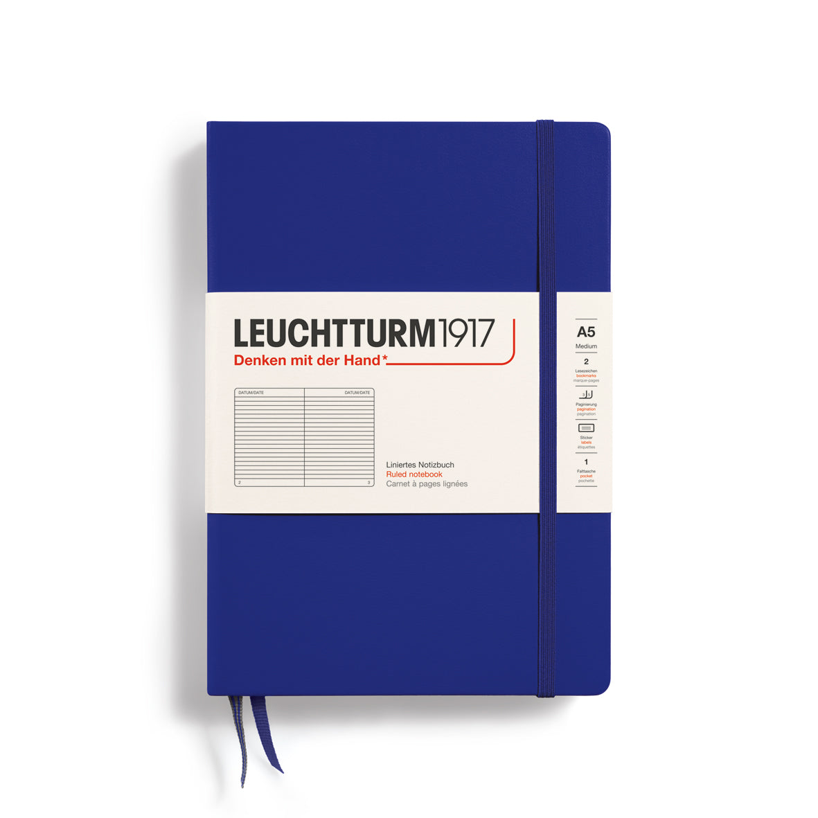 Leuchtturm Hardcover A5 Ruled Notebook - Ink