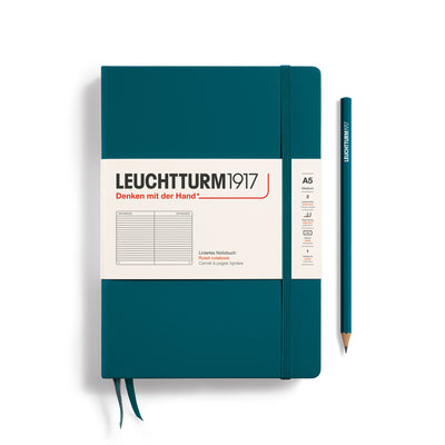 Leuchtturm Hardcover A5 Ruled Notebook - Pacific Green