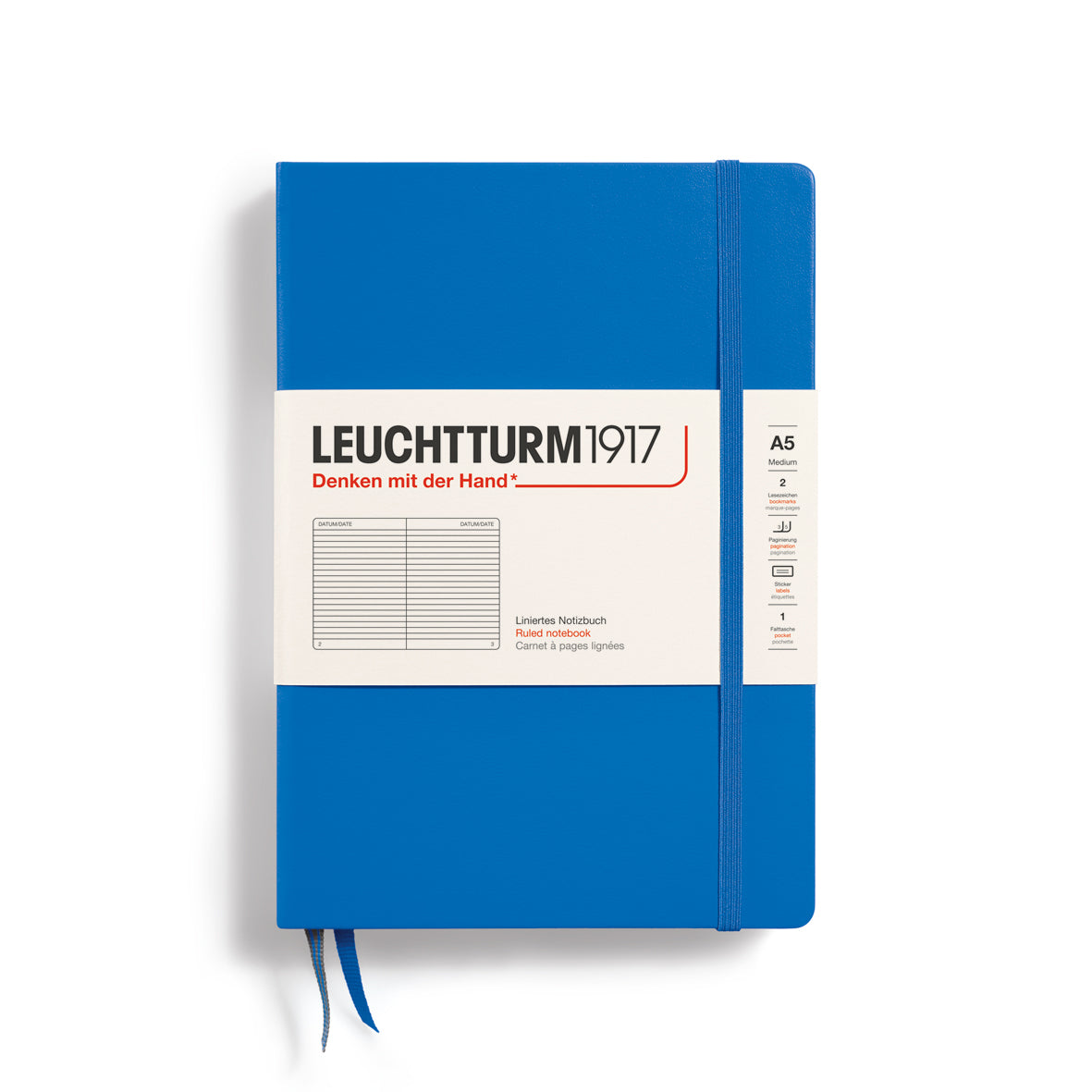 Leuchtturm Hardcover A5 Ruled Notebook - Sky