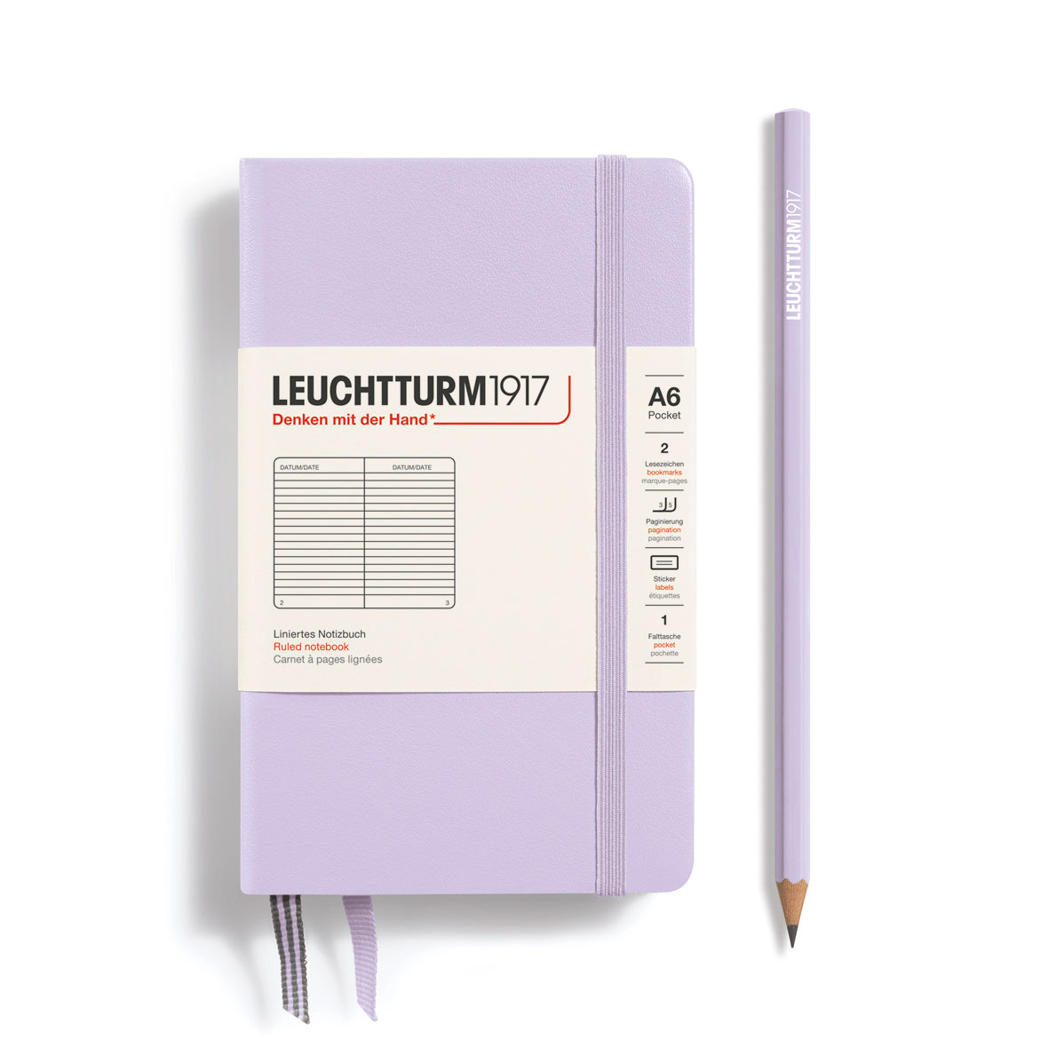 Leuchtturm Hardcover A6 Ruled Notebook - Lilac