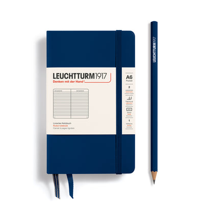 Leuchtturm Hardcover A6 Ruled Notebook - Navy