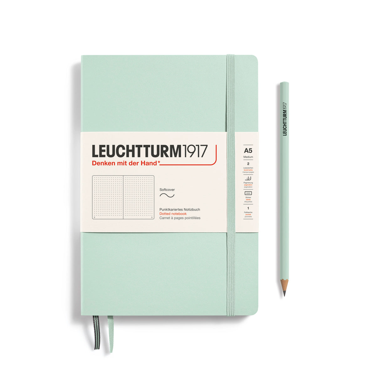 Leuchtturm Softcover A5 Dotted Notebook - Mint Green