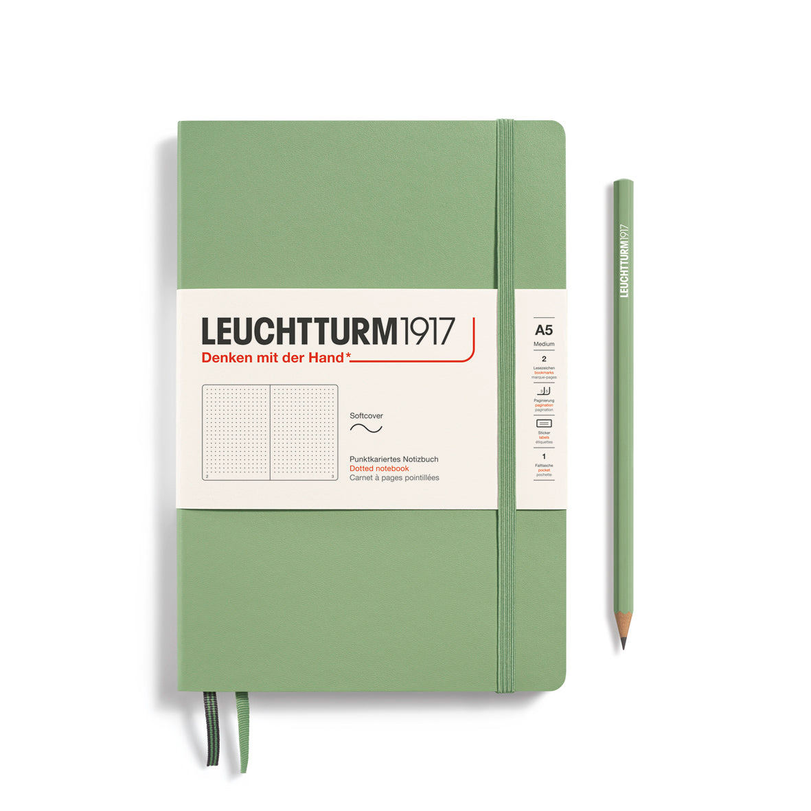 Leuchtturm Softcover A5 Dotted Notebook - Sage