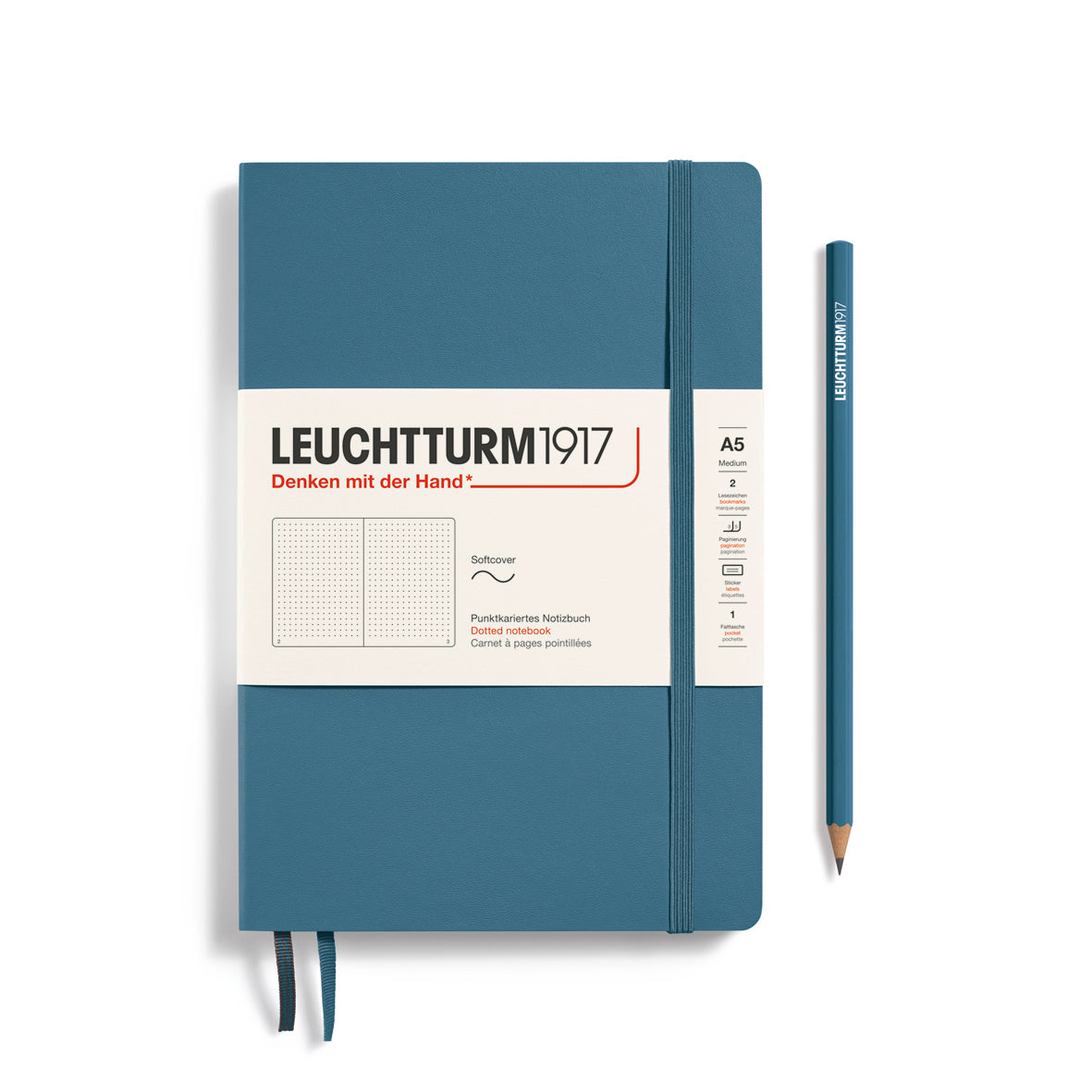 Leuchtturm Softcover A5 Dotted Notebook - Stone Blue