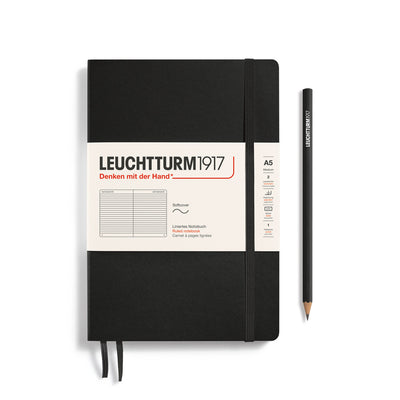 Leuchtturm Softcover A5 Ruled Notebook - Black