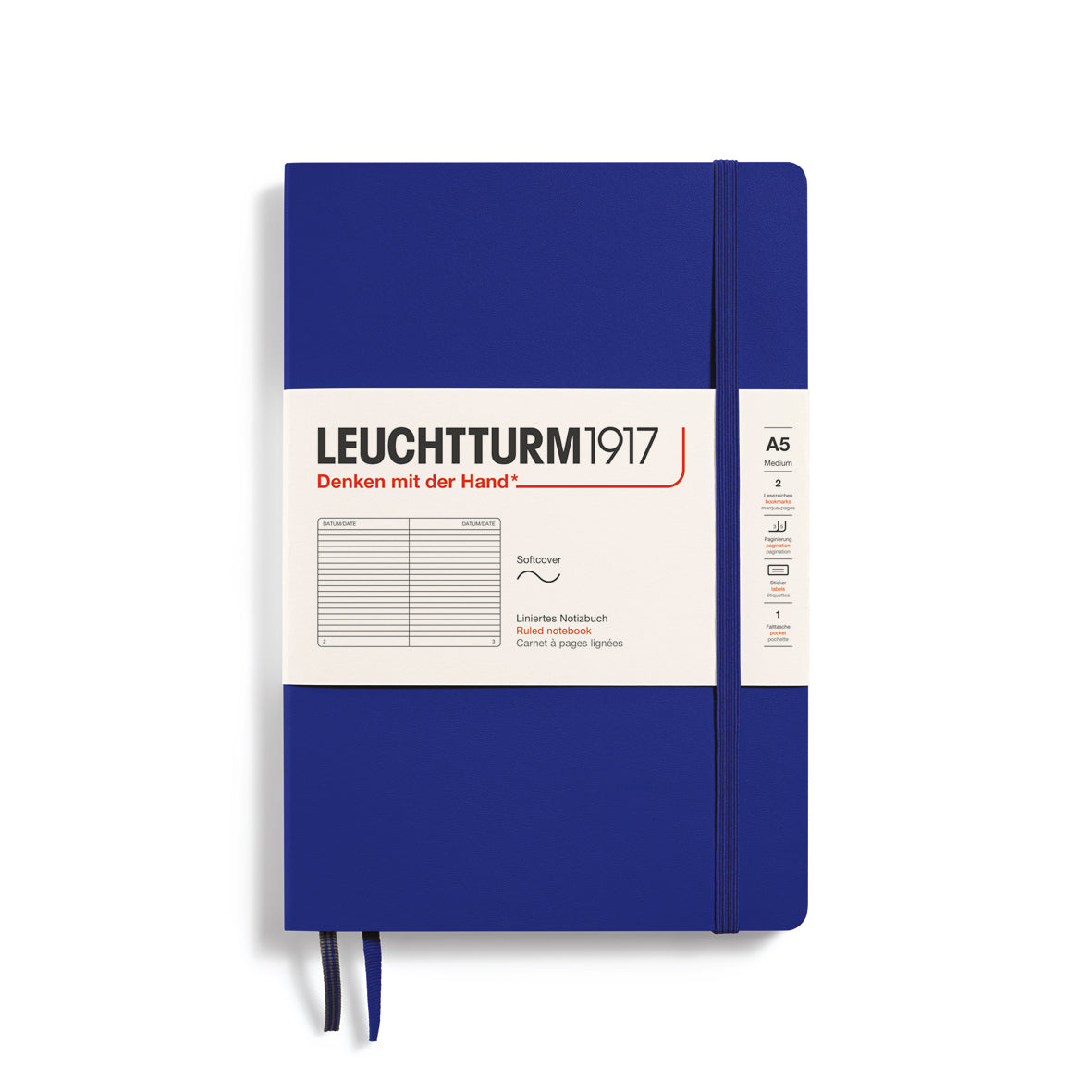 Leuchtturm Softcover A5 Ruled Notebook - Ink