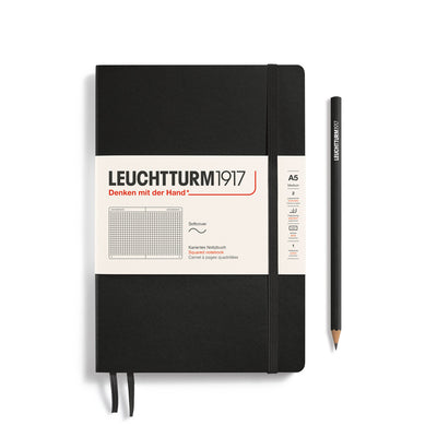 Leuchtturm Softcover A5 Squared Notebook - Black