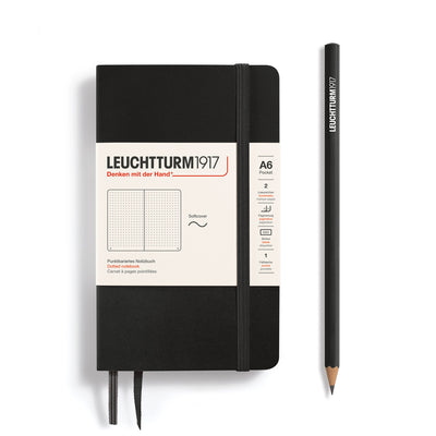 Leuchtturm Softcover A6 Dotted Notebook - Black