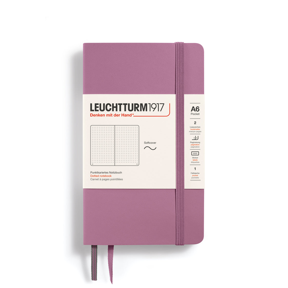 Leuchtturm Softcover A6 Dotted Notebook - Dusty Rose