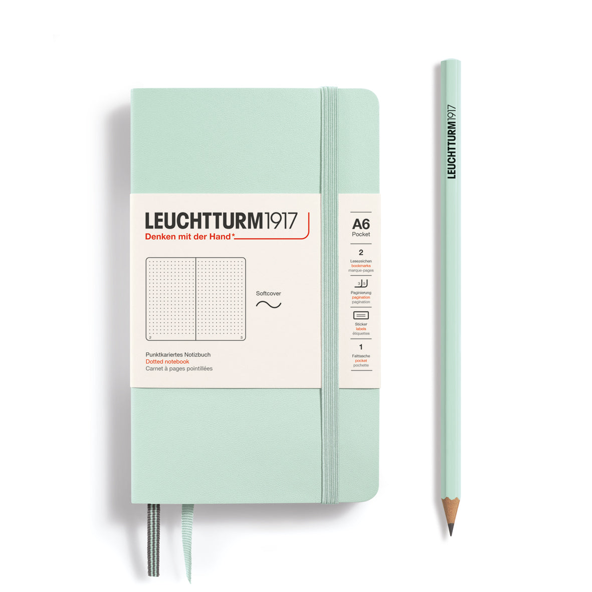 Leuchtturm Softcover A6 Dotted Notebook - Mint Green