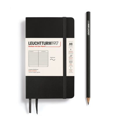 Leuchtturm Softcover A6 Ruled Notebook - Black