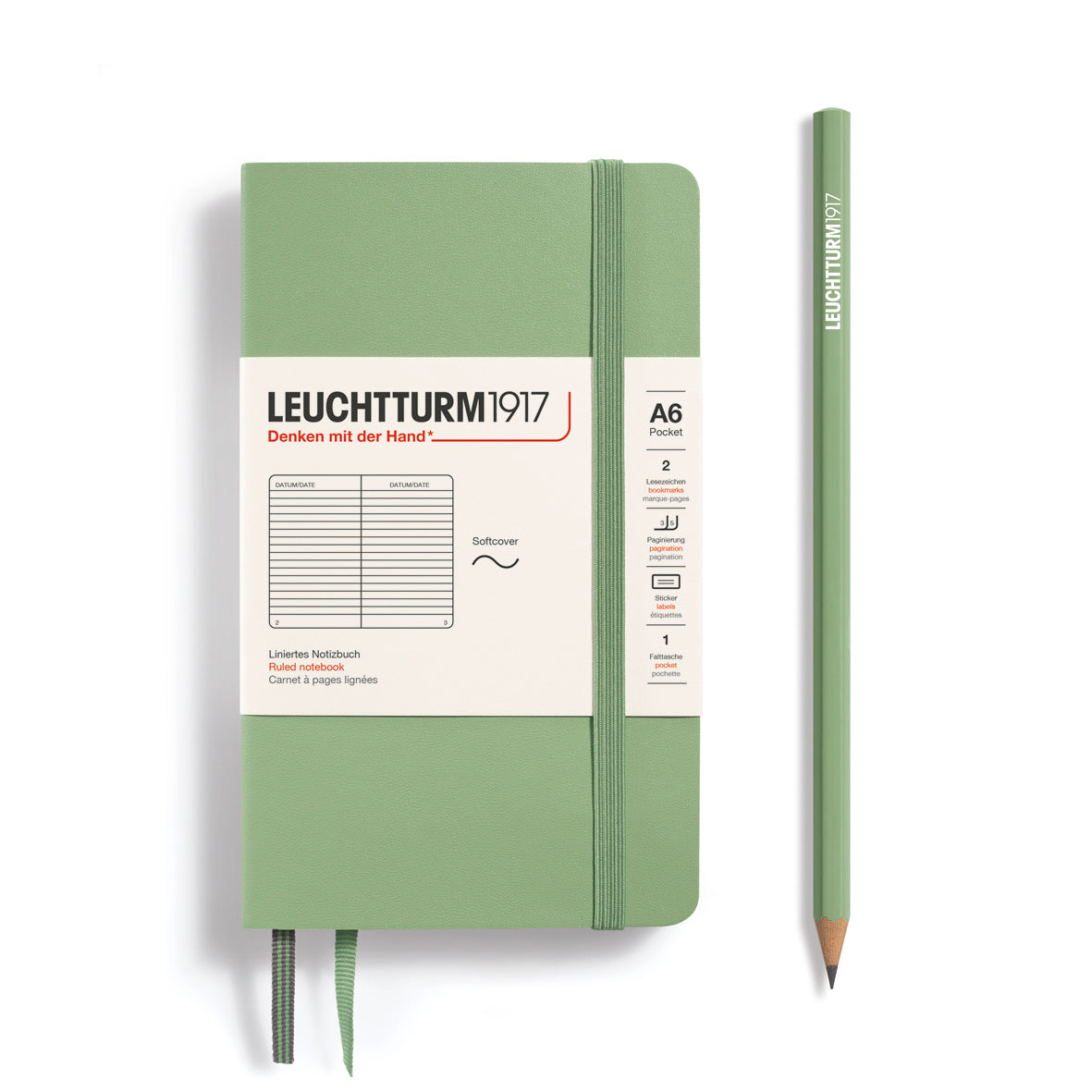 Leuchtturm Softcover A6 Ruled Notebook - Sage