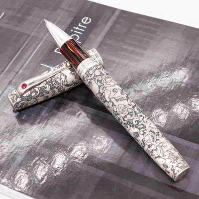 Montegrappa Skull and Roses Limited Edition Rollerball Pen silver